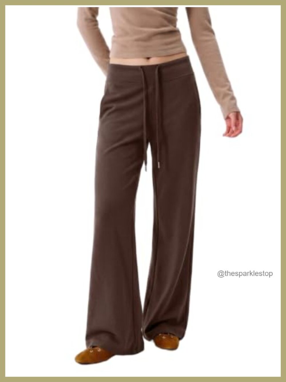 Wide Leg High Waisted Sweatpants Drawstring Lounge Palazzo Pants